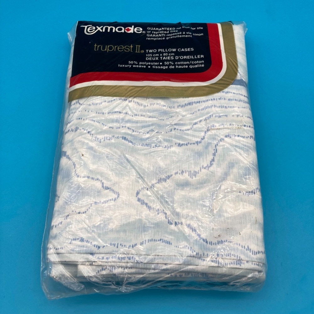 Vintage 1970s Texmade Truprest II Pillowcases - New in Package - Made in Canada